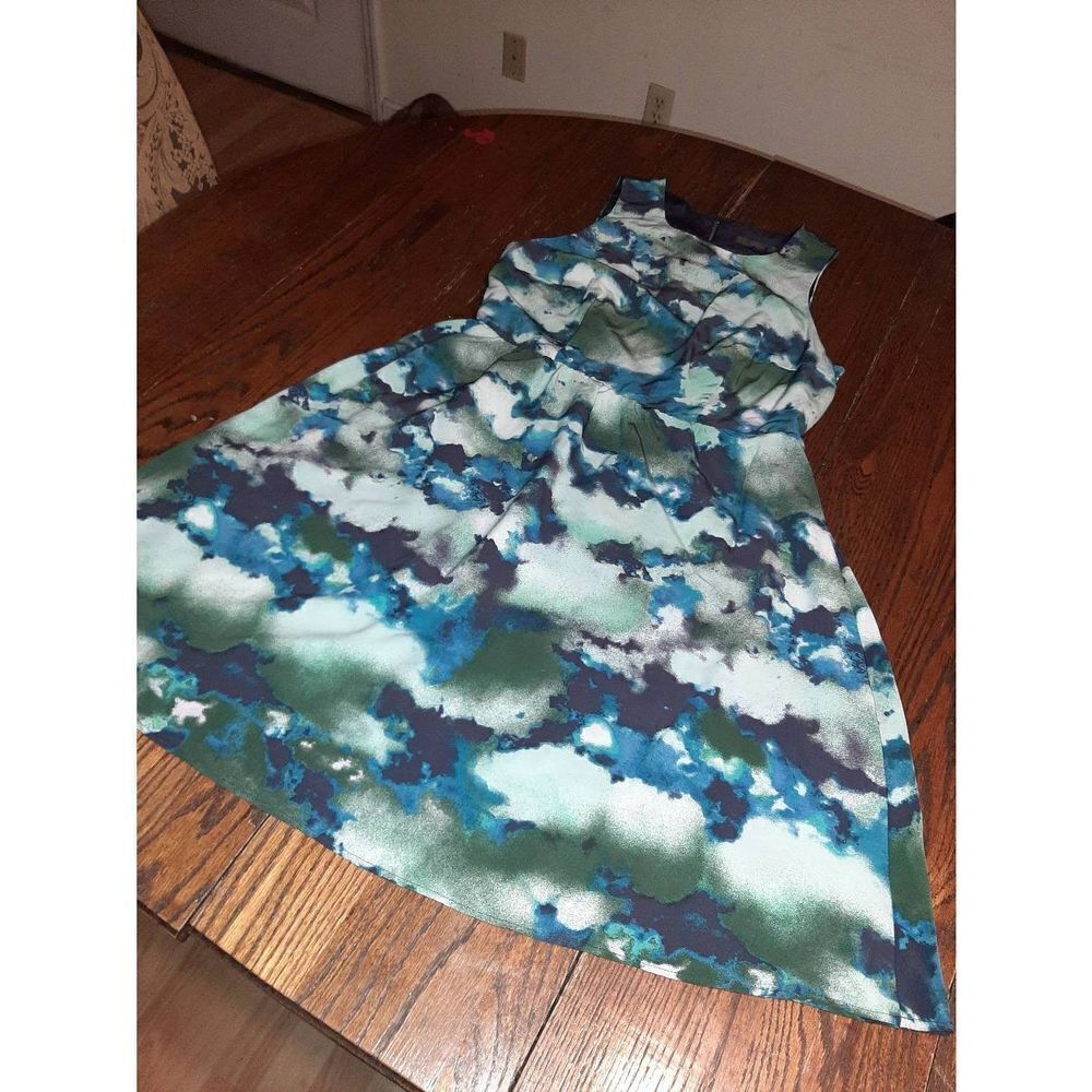Size 10 Mossimo Various Blue Sleeveless Midi Tank Dress Sundress